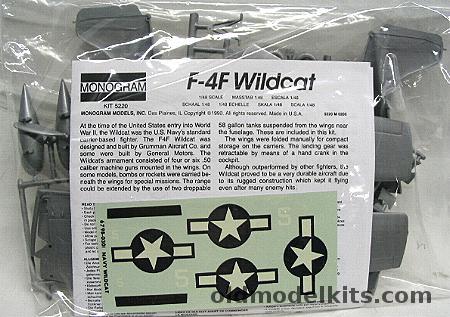 Monogram 1/48 Grumman F4F Wildcat - With CAM Decals - Bagged, 5220 plastic model kit